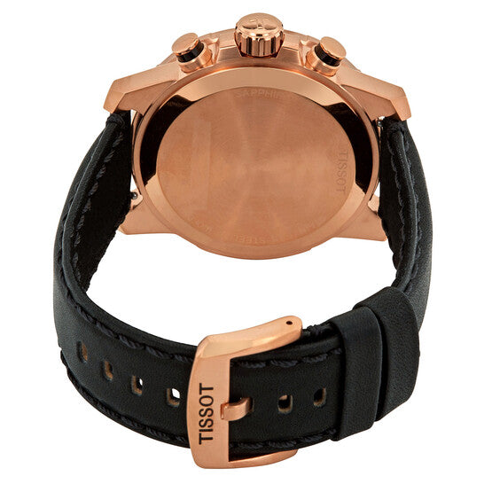 TISSOT Men’s Swiss Made Quartz Black Leather Strap Black Dial 45mm Watch T125.617.36.051.00