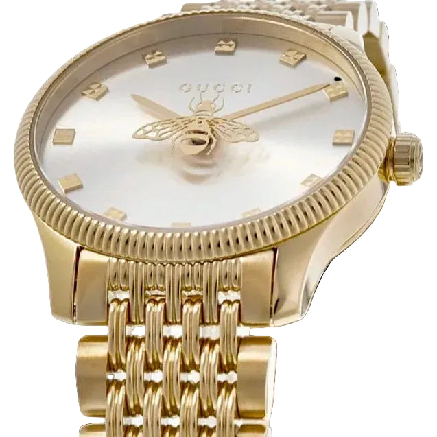 Gucci Women’s Quartz Stainless Steel Swiss Made Silver Dial 29mm Watch YA1265021