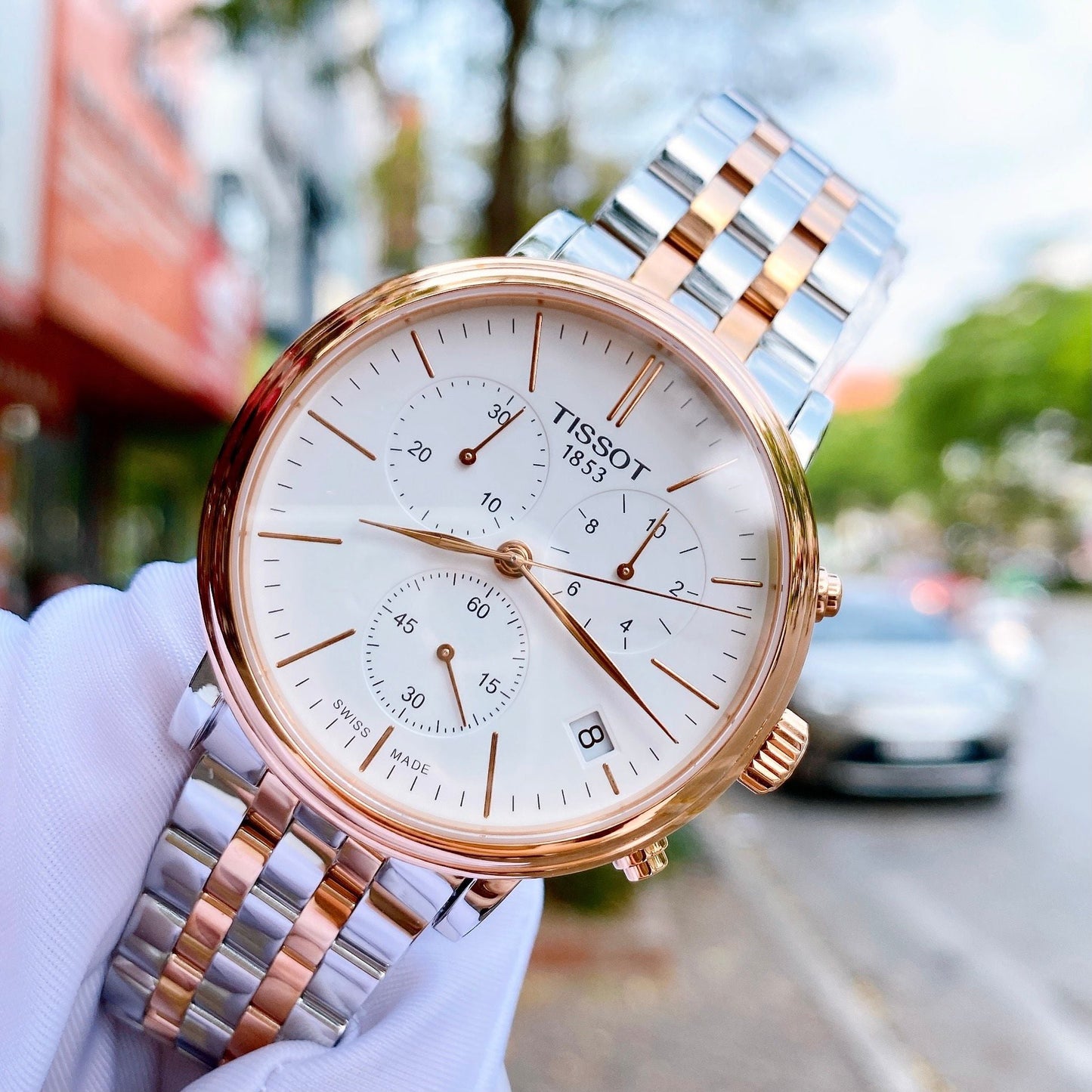 TISSOT Men’s Quartz Swiss Made Two-tone Stainless Steel White Dial 41mm Watch T122.417.22.011.00