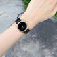 Movado Women’s Quartz Swiss Made Black Leather Strap Black Dial 26mm Watch 2100006