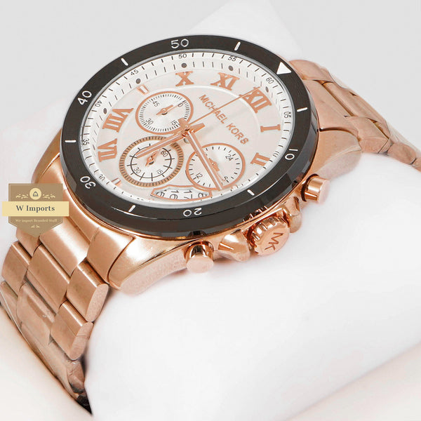 LATEST COLLECTION CHRONOGRAPH ROSE GOLD WITH WHITE DIAL AND BLACK BEZEL