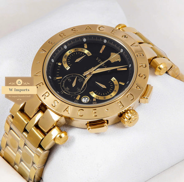 OOS Latest Collection Chronograph Yellow Gold With Black Dial