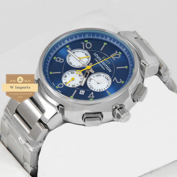 OOS Latest Silver With Blue Dial Chronograph Watch