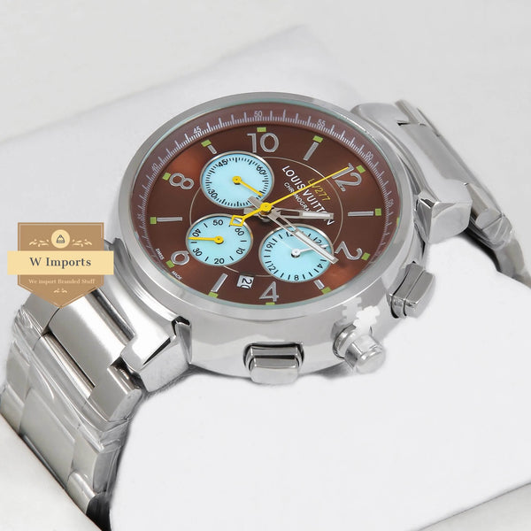 Latest Collection Chronograph Silver With Brown Dial