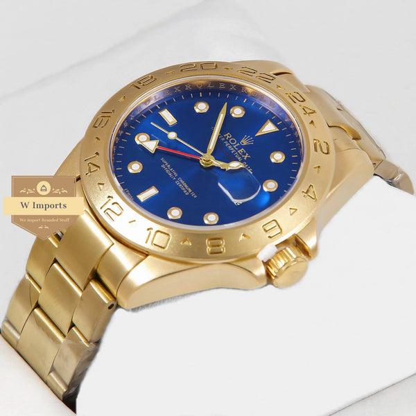 Latest Collection Yellow Gold With Blue Dial Stainless Steel Watch