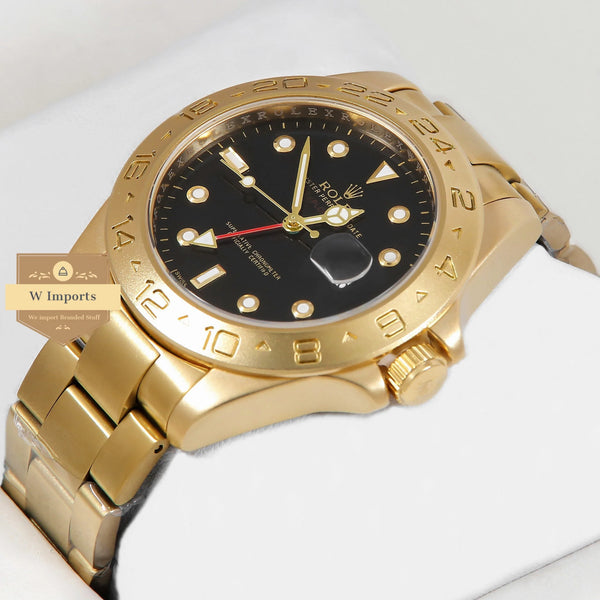 Latest Collection Yellow Gold With Black Dial Stainless Steel Watch