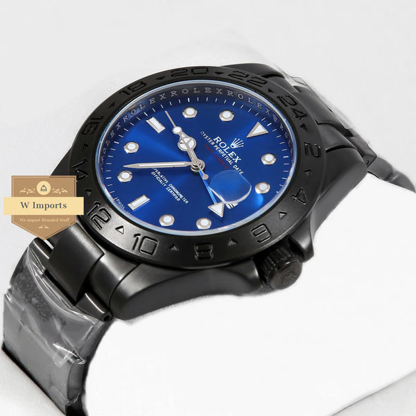 Latest Collection Black With Blue Dial Stainless Steel Watch