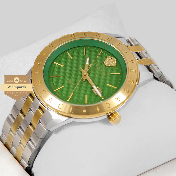 Latest Collection Two Tone Yellow Gold With Green Dial Watch