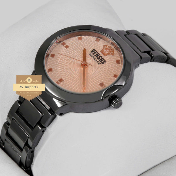 Latest Collection Black With Rose Gold Dial Ladies Watch