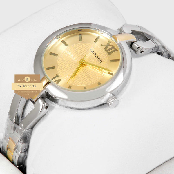 oos Latest Collection Two Tone Yellow Gold With Yellow Dial Ladies Watch