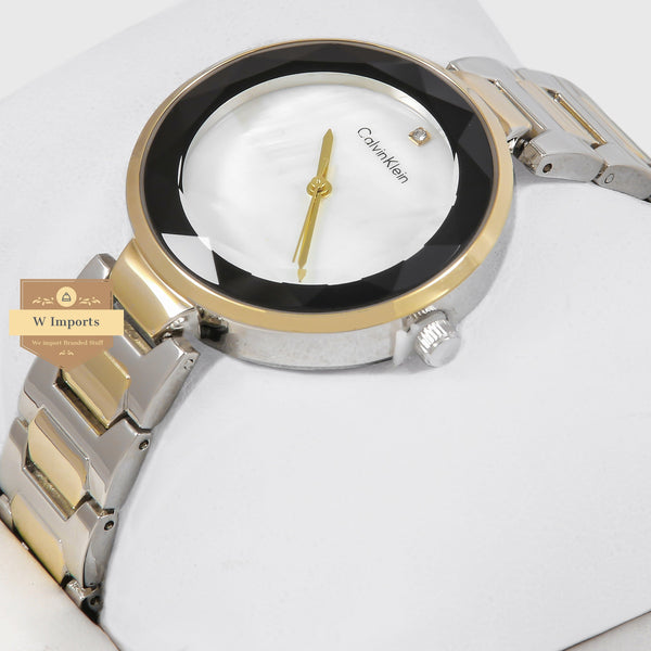 Latest Collection Two Tone Yellow Gold & Silver With white Dial Ladies Watch