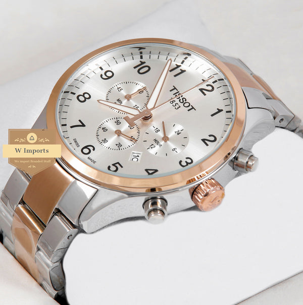 Latest Collection Chronograph Two Tone Rose Gold With White Dial
