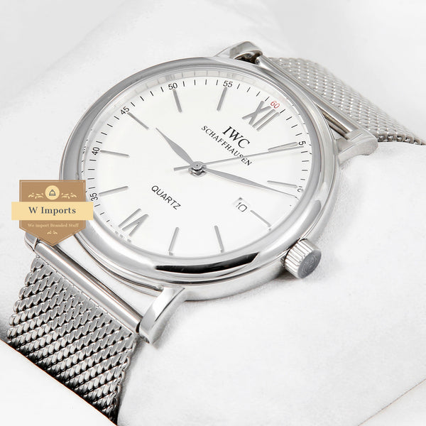 Latest Collection Silver With White Dial & Mesh Bracelet