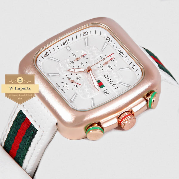 Latest Collection Chronograph Rose Gold Case With White Dial