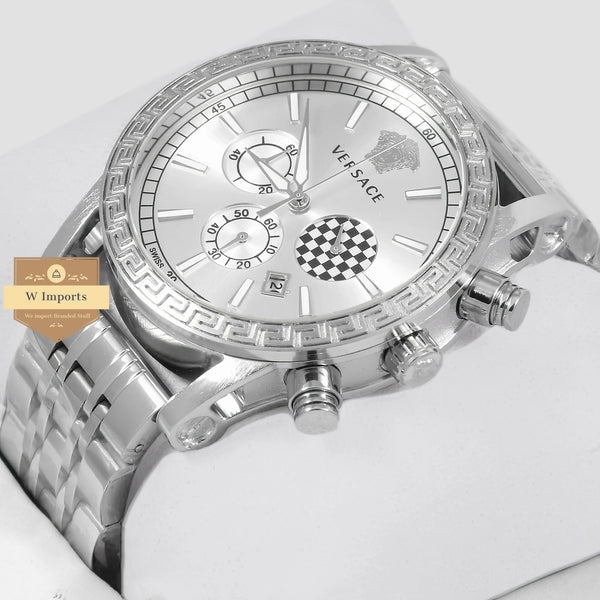 OOS Latest Collection Chronograph Silver Stainless Steel With White Dial