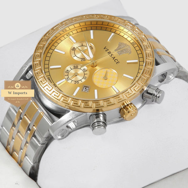 Latest Collection Chronograph Two Tone Yellow Gold With Dial