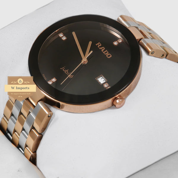 OOS Latest Collection Two Tone Rose Gold With Black Dial & Rose Gold Index