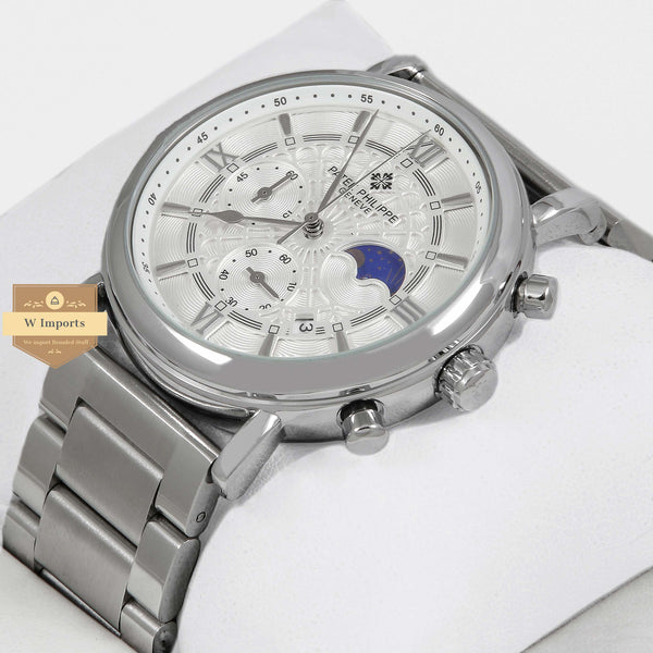 Latest Collection Chronograph Silver With White Dial