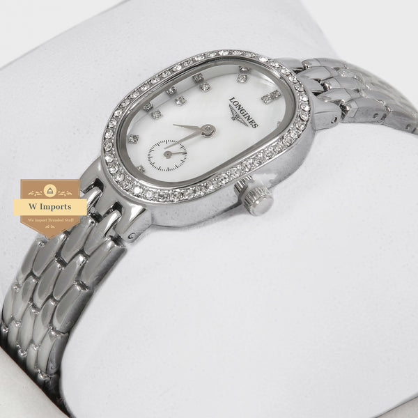 Latest Collection Downsecond Silver With White Dial Ladies Watch