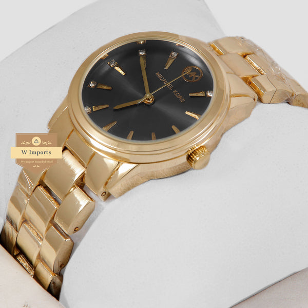 Latest Collection Yellow Gold With Black Dial Ladies Watch