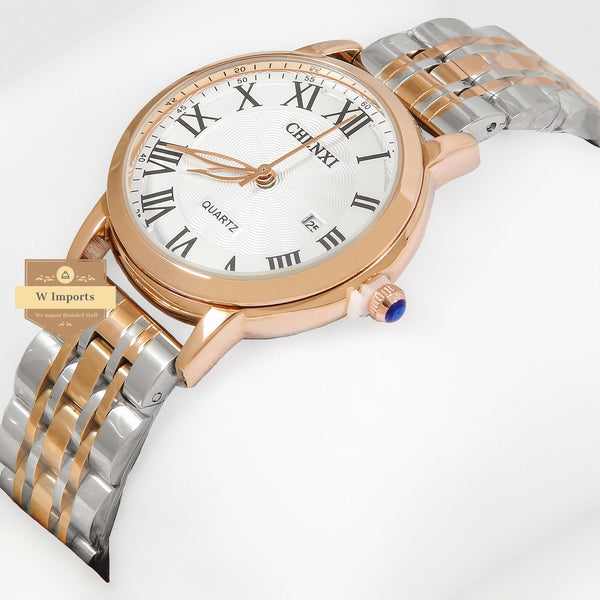 Latest Collection Chenxi Two Tone Rose Gold With White Dial Ladies Watch