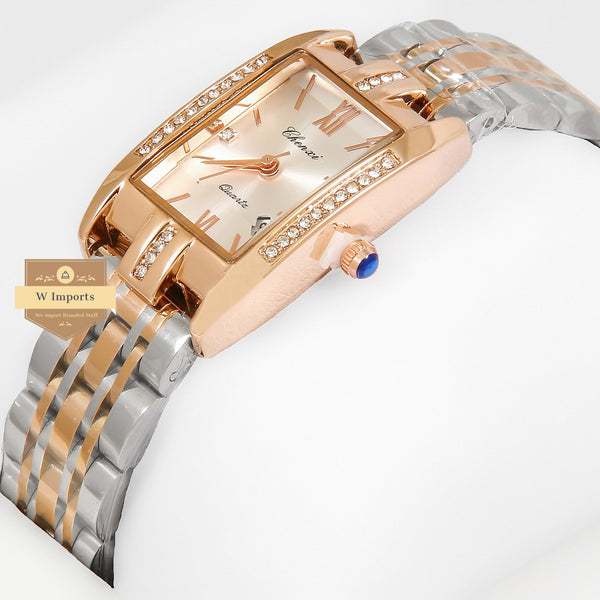Latest Collection Chenxi Two Tone Silver & Rose Gold With Dial Ladies Watch