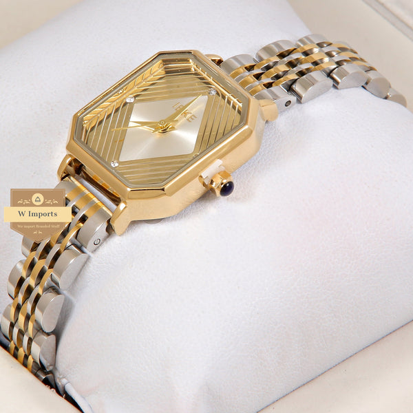Latest Collection IEKI Two Tone Yellow Gold With Dial Ladies Watch